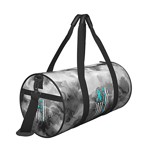 Ovarian Cancer Awareness American Flag Survivor Convertible Garment Bag with Shoulder Strap, Carry on Garment Duffel Bag for Men Women - Rolling Foldable for Travel Luggage Bags (Black)4