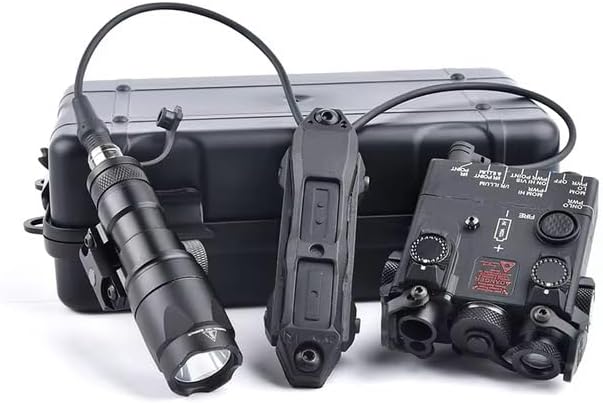 DABL-A2 Red/Green Powerful Laser Dot IR Indicator Sight with M300A/M600C Flashlight & Dual Control Remote Pressure Button Switch，600 Lumen White LED Tactics Scout Torch Lights，for 20mm Picatinny Rail