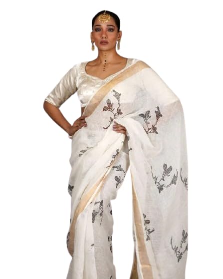 Kasturi Trendz Premium Lilan Cotton Digital Print Saree with Rich Pallu, Lace Border and Unstitched Blouse Piece, Floral Design, Lightweight-image-34