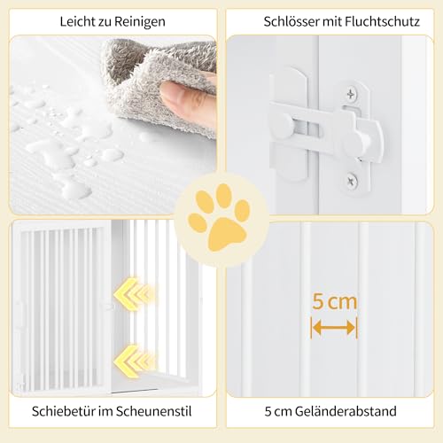 Hzuaneri Hundekäfig Möbel, 69 cm Hundebox, 2 Türen, Moderne Hundekäfig Indoor für kleine/mittlere/große Hunde, Beistelltisch, Hundebox für Zuhause 69 × 49 × 64,5 cm, Weiß DFC84313W