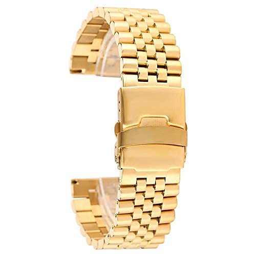 Bracelet montre acier inoxydable anti chute grâce à sa boucle déployante de sécurité