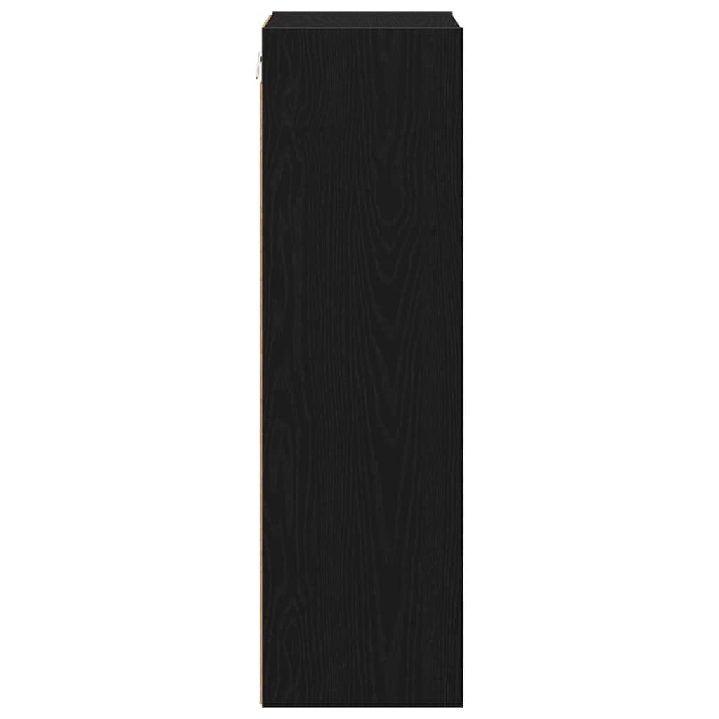 Hängeschrank Schwarz Eichen-Optik aus Holzwerkstoff 40 x 29,5 x 100 cm mit viel Stauraum, moderner Küchenschrank für Esszimmer, Vorratsschrank, Organizer und Aufbewahrung