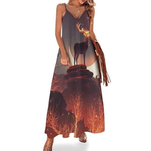 Robe longue pour femme été sans manches légère et infroissable pour la plage