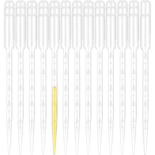 Image of moveland 200Pcs 5ML Dropper Pipettes Plastic for Lab Science, Essential Oil | Strong Suction, Leak-Proof, Clear Graduated Scale, Food-Grade PE, Non-Toxic, Excellent Suction Without Leakage, Disposable