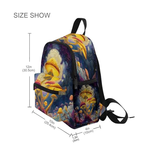 panksolu Magic Big Mushroom Toddler Backpack for Boys Girls,Kid Backpack with Chest Clip and Name Tag, M4