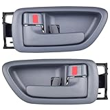 Lcyolada 2Pcs Interior Door Handles Driver & Passenger Side for 2001-2007 Toyota Sequoia, 2000-2004 Avalon, 2004-2006 Tundra - Crew Cab ONLY - Four Full-Sized Doors - Gray