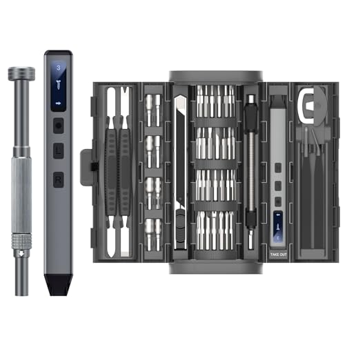 Image of UF-TOOLS Mini Electric Screwdriver, 83 in 1 Cordless Rechargeable Small Power Screwdriver Set with 72 Bits, Led Light and Magnetic Mat, Professional Repair Tool for Phone Glasses Watch Camera Laptop