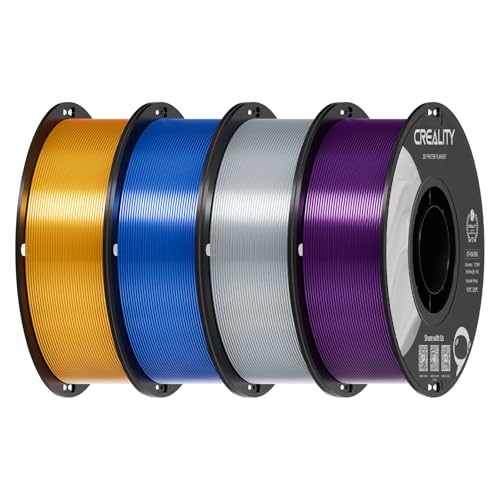 Image of Creality Silk PLA Filament 1.75mm 4kg, Shiny Metallic 3D Printer Filament 1Kg Spool, Dimensional Accuracy + /- 0.02mm, Compatible with Most FDM 3D Printers(Gold&Sliver&Blue&Purple)