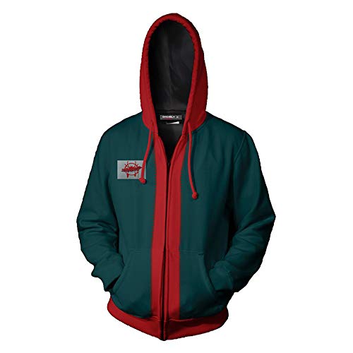 TIYI Miles Morales Hoodie,Adult Kid Miles Morales Hoodie Sweatshirt Zipper Jacket Coat Cosplay Costume Green