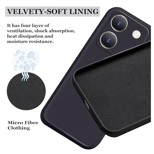 Image of A rtistque Back Cover Case for Vivo Y200 Pro 5G with Camera Protection | Shockproof TPU | Stylish Protective Design | Slim Fit | Ultra Matte | Vivo Y200 Pro 5G Back Cover - Black