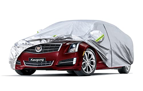 Image of Kaugung 6 Layers Car Cover Custom Fit Cadillac ATS /ATS-V from 2013 to 2025, Waterproof All Weather Resistant Outdoor Indoor Sun Rain Dust Snow Protection.(USA Warehouse,Within 3-7 Days), Silver
