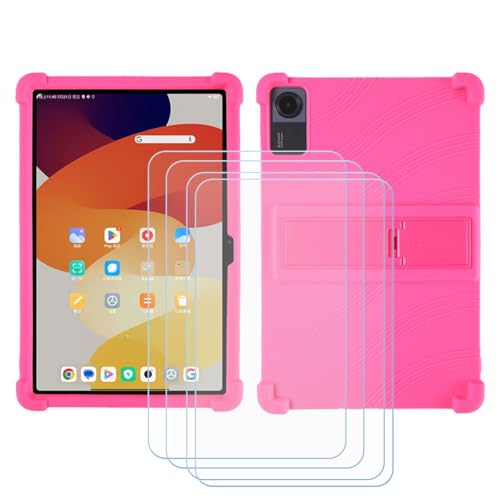 Housse TCL Tab A1 Plus antichoc rose bumper TPU avec quadruple verre trempé