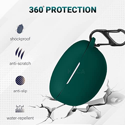 Image of KACA Protective Shockproof Silicone Cover Case with Buckle Compatible with Huawei Freebuds 4i (Green)