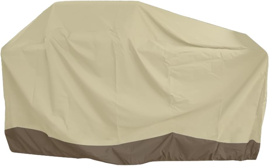 98 Inch Island BBQ Grill Head Cover Heavy Duty Waterproof Outdoor Kitchen BBQ Cover, Beige