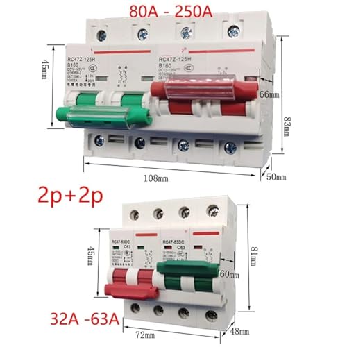 Disjoncteur DC 2P 150A haute performance interverrouillage double puissance