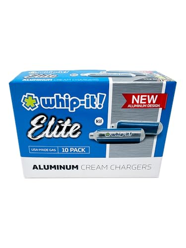 Whip-It! Elite Cream Chargers 10 Pack - Filled With Quality, Food-Grade Gas - Compatible With All