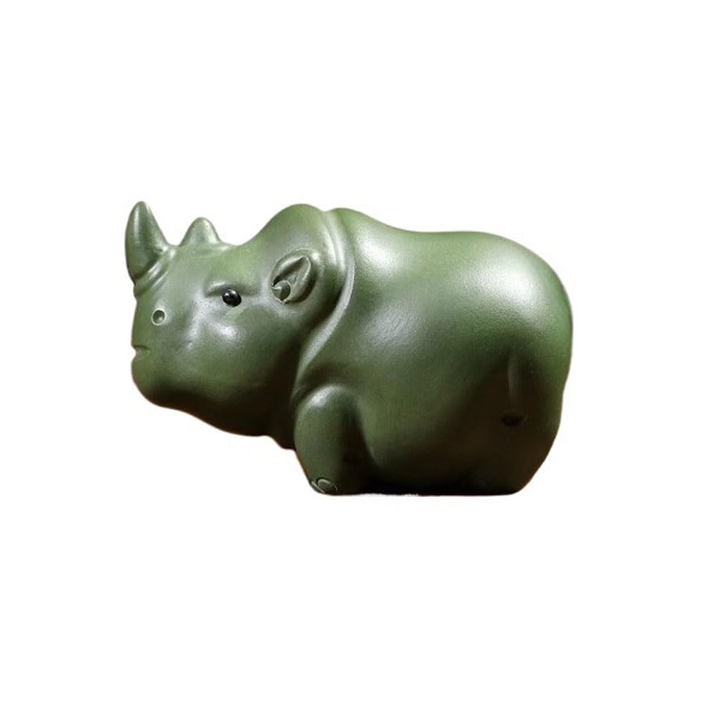 ENGENDER Kung Fu Tea Pet Home Lucky Rhino Tea Pet Small Ornaments Table Tray Decoration