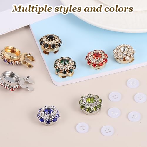 Cache-boutons en strass bleu foncé PATIKIL finition dorée chic