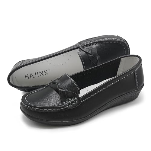 Image of Women Loafers Flexible Breathable Slip-On Comfortable Sole Low Wedge Loafers for Women Ladies Shoes for Walking