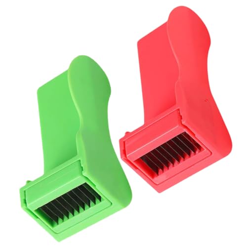 BAZEITFLOW 2 pièces Coupe-légumes Multifonction avec Protège-Main Trancheuse Haricots Verts et Râpe Sûre pour Cuisine Quotidienne Accessoires Rouges et Verts