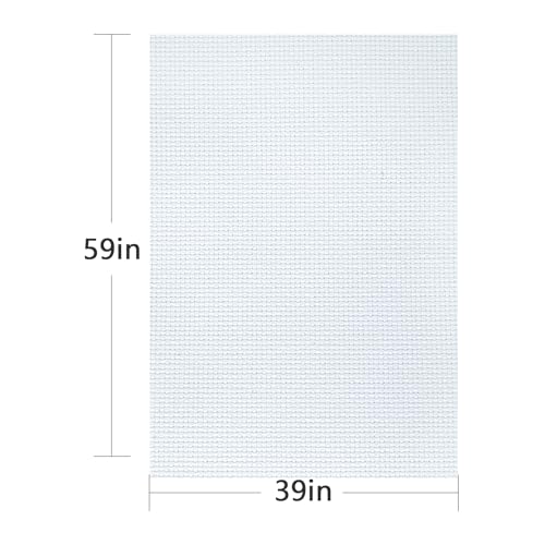 Image of MYFAMIREA Cross Stitch Aida Fabric 11 Count, 59 by 39 Inch Large Size, Classic Reserve Cross Stitch Aida Cloth for Home DIY Embroidery Decoration