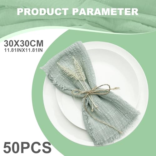 Servilletas de Tela de Algodón Verde Salvia x50 miniatura 3