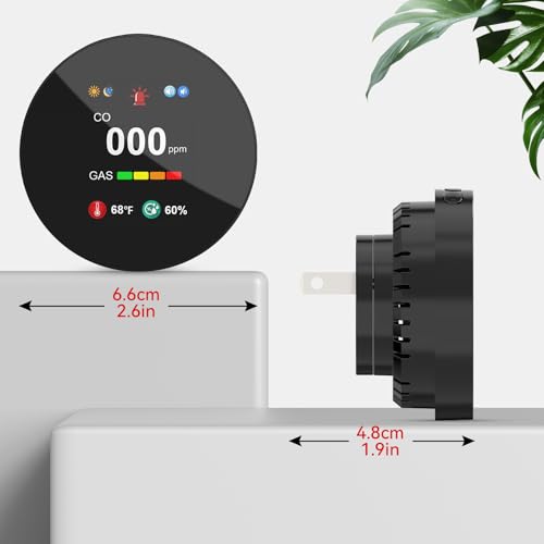 CHZHVAN LPG/Natural Gas/Charcoal Leak Detector, Plug-in Monitor, Methane and Propane Butane, Sound Alarm and LED Digital Display for Kitchen, Mobile Home, Garage - Thumbnail 7