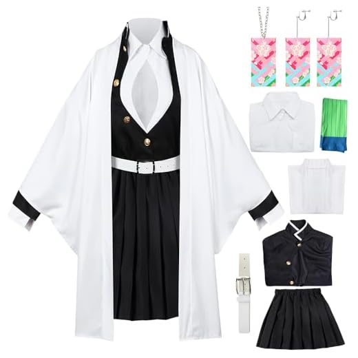 YYDSXK Cosplay Nezuko Tanjirou, Disfraz de Nezuko Tanjirou Kochou Shinobu Kanroji Mitsuri, Conjunto de Capa Kimono, Regalo para Niños Adulto, Disfraz de Nezuko para Carnaval