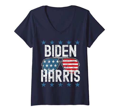 Damen BIDEN HARRIS INAUGURATION 2021 Pilotenbrille Vintage T-Shirt mit V-Ausschnitt