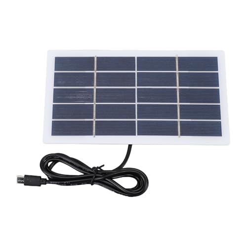 Asixxsix Panneau Solaire 2 W, Chargeur Solaire en Silicium Multicristallin avec Port Universel de Type C, étanche et Léger, pour éclairage de Jardin...