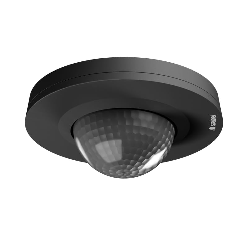 Steinel Bewegungsmelder PD IR 4360-24 COM1 Schwarz – 360° Präsenzmelder mit 24 m Reichweite | Unterputz-Montage | 7,5 m Präsenzbereich