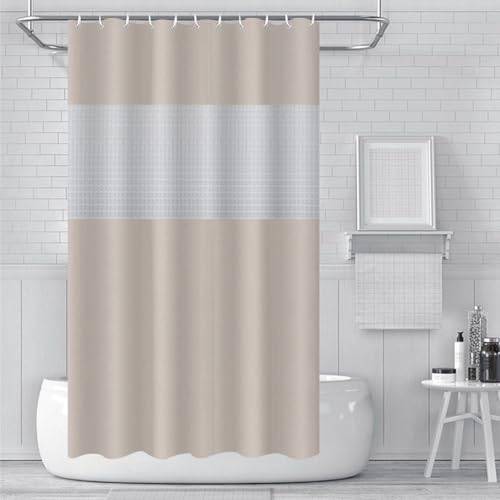 Shower Curtain Mould Proof 180x180cm,Spliced Beige ECO Shower Curtain PEVA Waterproof Heavy Duty Bathroom Curtains with 3 Magnets,12 Plastic Hooks Quick-Drying Washable Bath Shower Curtains Home Decor - Cosy Home Interiors Shower Curtain Mould Proof 180x180cm,Spliced Beige ECO Shower Curtain PEVA Waterproof Heavy Duty Bathroom Curtains with 3 Magnets,12 Plastic Hooks Quick-Drying Washable Bath Shower Curtains Home Decor