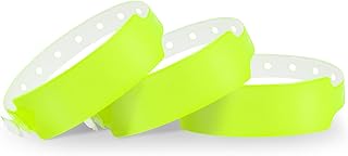Fivepeans - Paquete de 100 pulseras amarillas de colores para eventos, pulseras de vinilo para fiestas