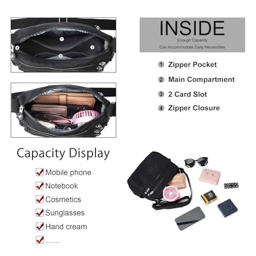 AFKOMST Crossbody Bags for Women Casual Handbags & Shoulder Bags Nylon Tote Bag Lightweight Waterproof Messenger Bag Anti Theft Bag - Image 3