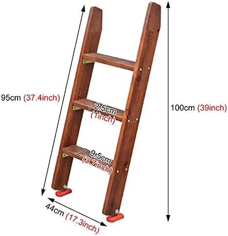 Heavy Duty Wooden Loft Bed Ladder with Anti-Slip Feet, Secure Hooks Bracket for Safe Climbing, Sturdy Design for Kids & Adults, Ideal for Space-Saving Loft Beds