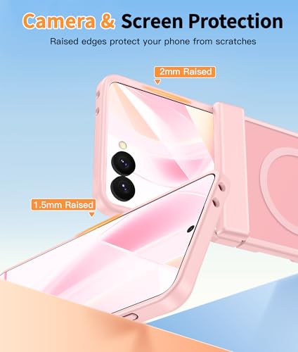 Image of FNTCASE for Samsung-Galaxy Z Flip 8 Matte Case with Hinge Protection | Compatible with Magsafe, Screen Protector, Military Grade Drop Shockproof Protective, Magnetic Translucent Phone Case