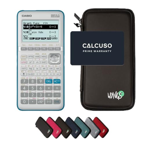 Casio Graph 35+E II avec Housse de Protection WYNGS Incluse Noir - Calculatrice Graphique - Pack de Base