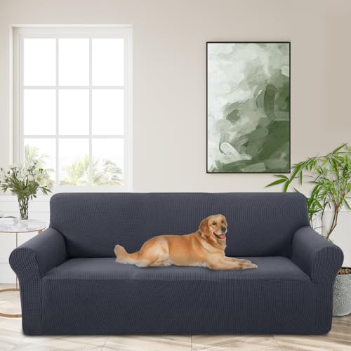 Luxshare Home Stretch Couch Covers for Sofa Washable, Large, Dark Gray