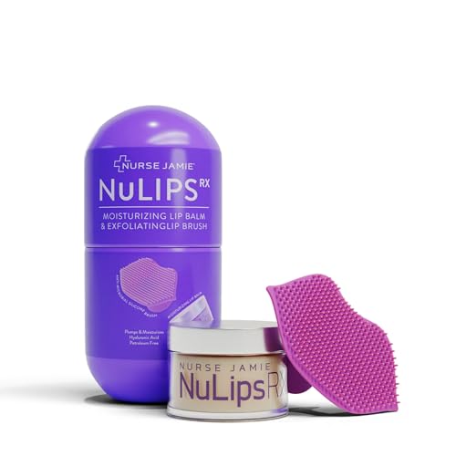 Nurse Jamie NuLipsRX Lip Treatment System – Exfoliating Silicone Brush & Hydrating Balm with Hyaluronic Acid
