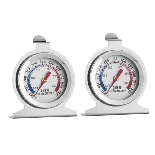 Cabilock 2Pcs Stainless Steel Oven Thermometers Accurate Measurement for Baking Barbecue Cooking Easy to Read Dial Range Compact Design