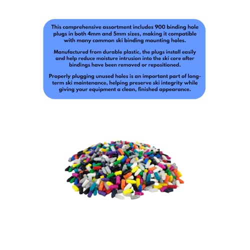 Image of FK /SKS 900 Plastic Ski Plugs - Assorted Colors, Plug Downhill Ski Binding Holes, Repair Kit