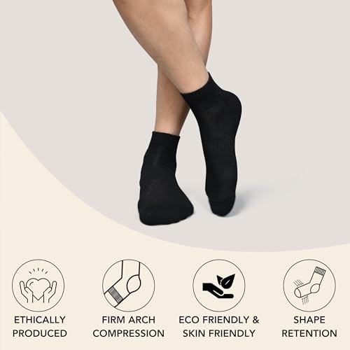 Image of Women's Ankle Socks Thick Cushioned Cotton, Moisture-Wicking socks, Breathable Performance Socks for Running, Sports