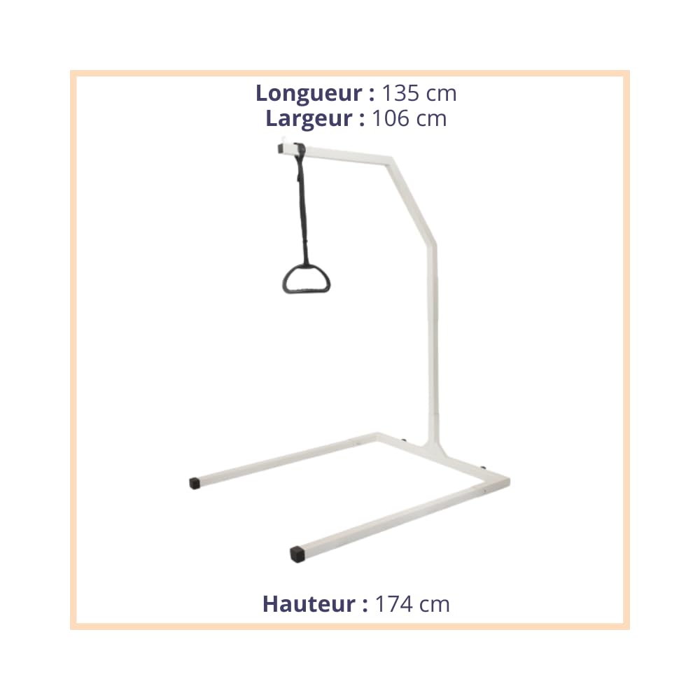 Potence de lit démontable sur Pieds 136 kg 174 cm