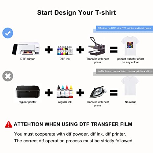 Dtf Transfer Film, A4 15 Pcs Heat Transfer Paper Dtf Film, Pet T-Shirt Transfer Paper, Double-Sided Matte Dtf Transfer Paper For Dyi Direct Print On T-Shirts Textile(8.3" X 11.7") #TOP1