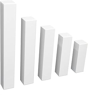 REESE | Universal Fussleisten Eckklotz Eckblock Ecke Eckturm | Buche WEISS | PREMIUM (mit Fase), 65 mm / 5 Stück)