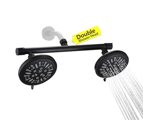Pommeau de douche double noir mat pour régler le manque de pression