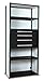 Equipto 4251VHS V-Grip 18-Gauge Heavy Duty Steel Closed Shelf Starter Unit with 5 Shelves, 4-1/2" and 6-1/2" Height Drawers, 400 lbs Drawer Capacity, 48" Width x 84" Height x 24" Depth, Black