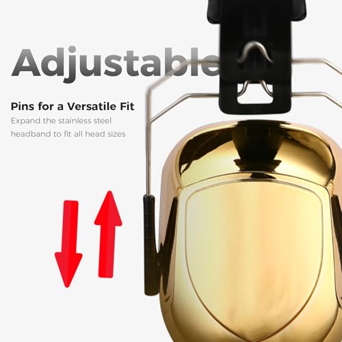 Image of ProCase Noise Reduction Ear Muffs, Sound Proof Ear Protection, NRR 28dB Noise Cancelling Headphones for Adults Kids Autism, Hearing Protection for Shooting Gun Range Mowing -Metalic Gold