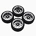 Shaluoman 4Pcs 1/10 On-Road Foam Tires& 6012 Wheel Rims 12mm Hex for HSP HPI RC Racing Car Toy, Black