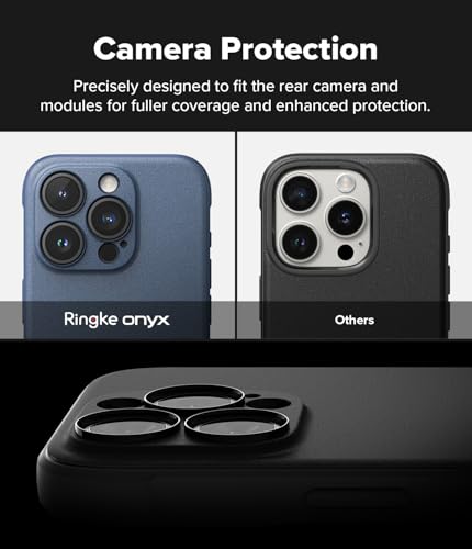 Image of Ringke Onyx Compatible with iPhone 15 Pro Case Cover Rugged Flexible Durable Anti-Slip TPU Protection Shockproof iPhone 15 Pro Back Cover - Navy